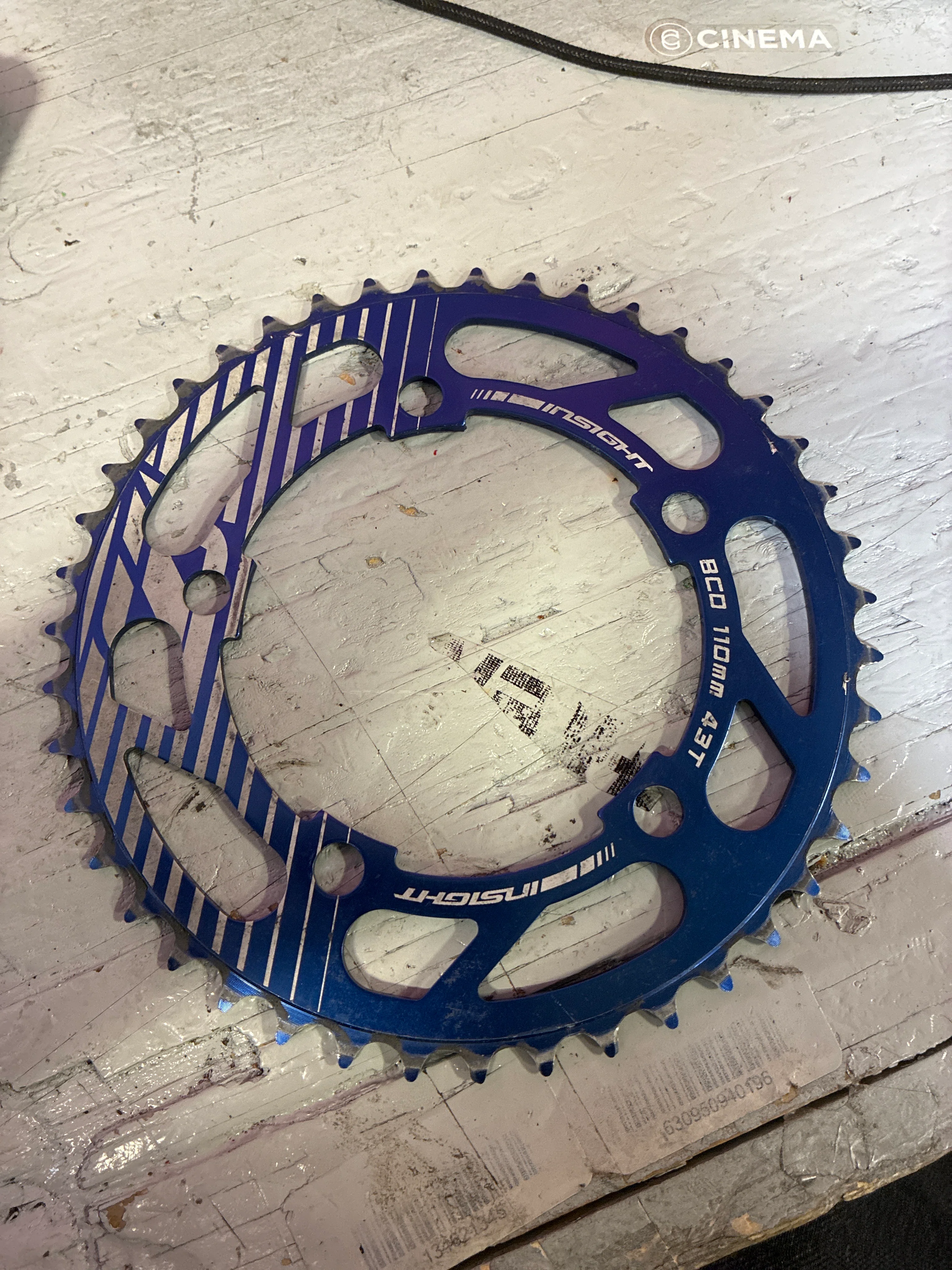 insight 43t 5bolt blue chainring