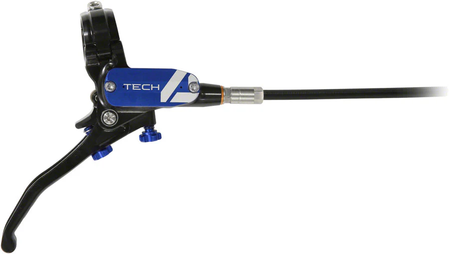 Hope Tech 4 E4 Disc Brake and Lever Set - Rear, Hydraulic, Post Mount, Blue - Image 2