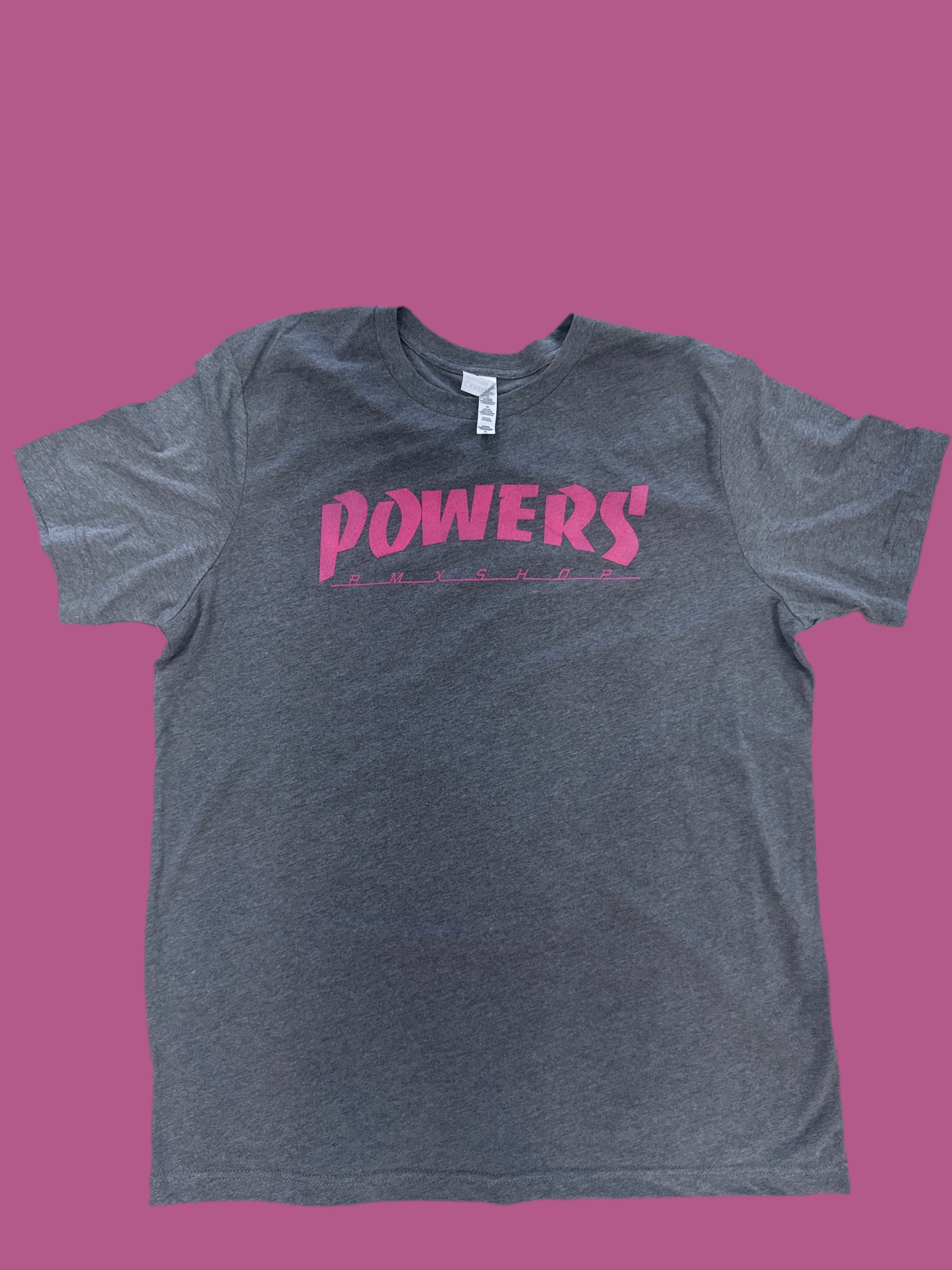 Powers bmx thrashed shirt grey/pink