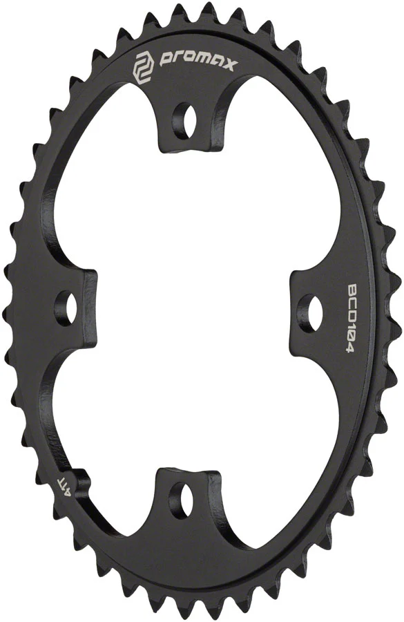 Promax 4-Bolt Chainring 104 BCD, Black - Image 2