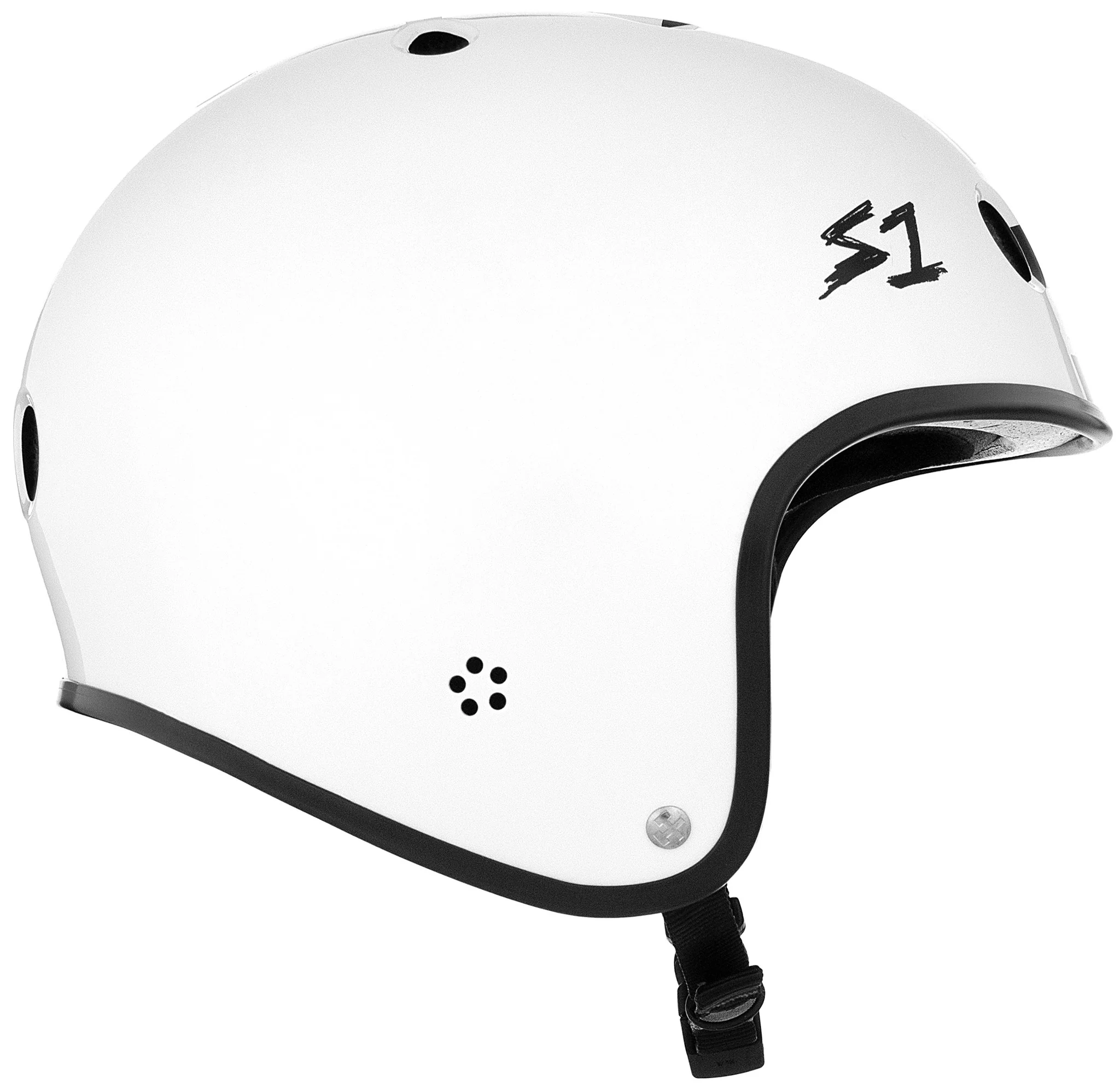 S1 Retro Lifer Helmet - White Gloss w Checkers - Image 2